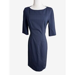 hugo boss dress blue The Shirtdress in Linen
